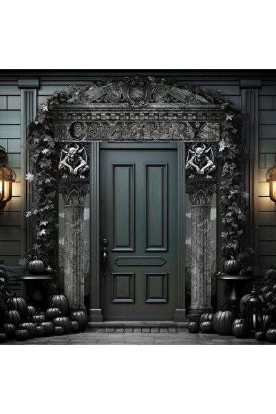 Choice مجموعة من 3 قطع سوداء لأقواس مقابر الهالوين، لافتات مقابر الهالوين، لا...