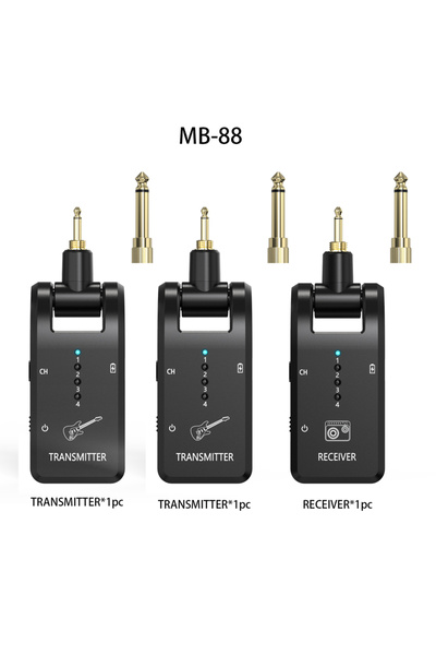 Choice MB-88 Wireless Guitar System 2.4 G with 8 Channels Rechargeable 3.5mm ...