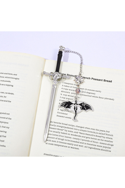 Miniso Sword Dragon G Fantasy Sword Dragon Metal Bookmark Vintage Pendant Tea...