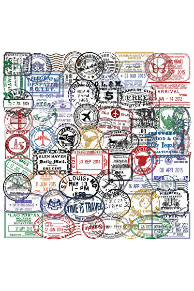 Choice 120 قطعة، جميعها 60 قطعة من ملصقات طوابع جواز السفر القديمة الشفافة، م...