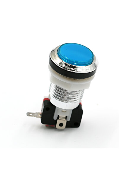 Choice9 blue no logo 33mm Chrome Push Button12v 5v Led Illuminated Coin Selec...