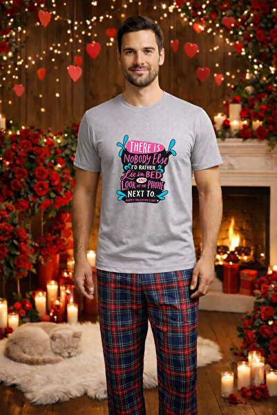 MVRDAR Set pijamale barbati bumbac Colectia Valentine's Day, Dragobete