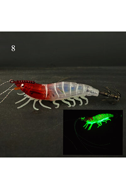 Choice قطعة واحدة - روبيان - 8 قطع من أكيبيك، طعم صيد روبيان مضيء، طعم روبيان...