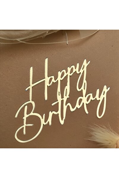 Choice مجموعة زينة كعكة عيد ميلاد سعيد مكونة من 5 قطع ذهبية و3 قطع - حروف وأو...