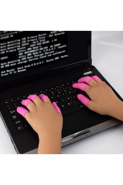 Choice 100pcs Pink 100PCS Latex Finger Cots, Powder-Free Non-Allergenic Dispo...