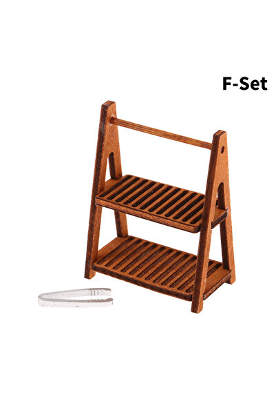 Choice1 F 1 Set 1:12 Dollhouse Miniature Bread Rack Cake Shelf Storage Box/Ba...