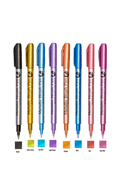 Choice ٨ أقلام تلوين معدنية فضية وذهبية للرسم على الورق الأسود والزجاج والصخو...