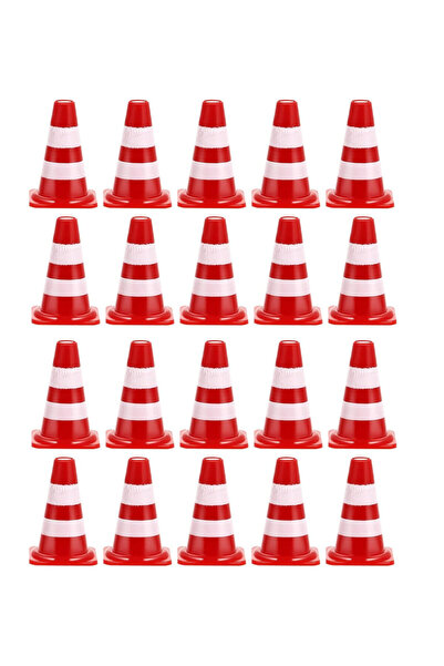 Choice 20pcs Mini Traffic Cones, Tiny Simulation Red Safety Roadblock Cake To...