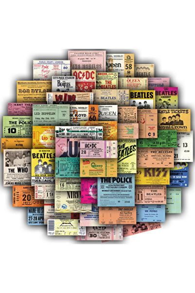 Choice ٥٠ قطعة من ملصقات التذاكر القديمة، ملصقات جمالية مرحة مصغرة لعالم القه...