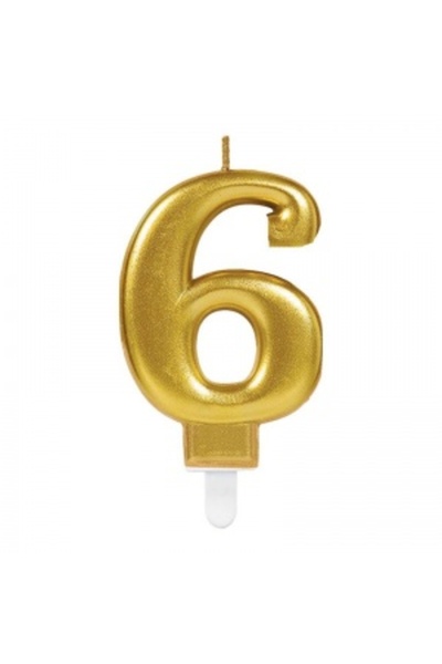 Arabamakss Number 6 Candle Gold Color