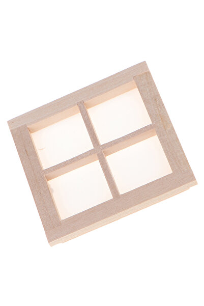 Choice باب خشبي خارجي مصغر غير مطلي، مقاس 7×7×1.3 سم، بمقياس 1/12، ملحقات يمك...