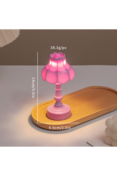 Choice A4 1:12 بيت الدمى مصباح طاولة على شكل برعم زهرة مصغر، ضوء ليلي، أثاث، ...