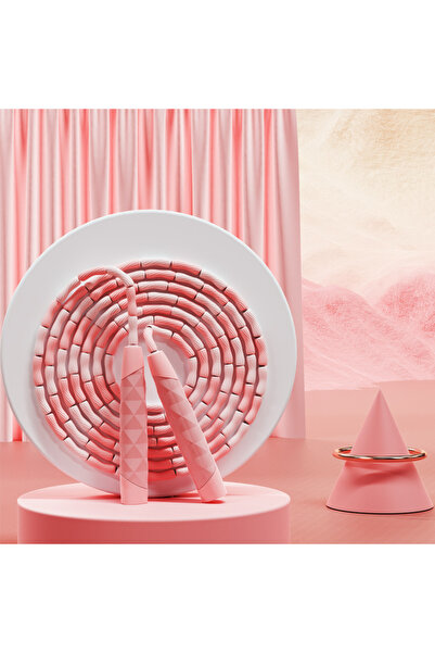 Choice Pink Silicone Bamboo Jump Rope Adjustable Non-Tangle Design For Kids A...