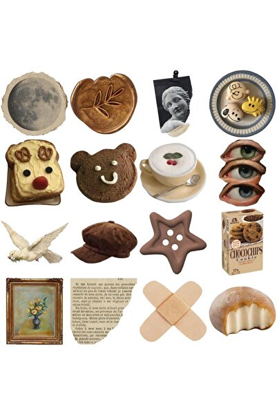 Choice 60 قطعة من ملصقات خبز التوست بالزبدة الكرتونية - ملصقات رائعة يمكنك صن...