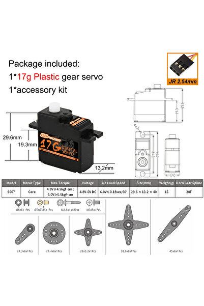 Choice محركات سيرفو صغيرة مقاومة للماء، مصنوعة من البلاستيك/المعدن، بوزن 17 غ...
