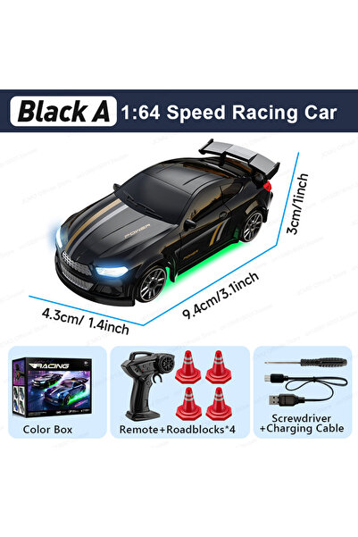 Choice Black A JCMO 1:64 Drifting Mini Car 2.4G High Speed Drift RC Car 4WD R...