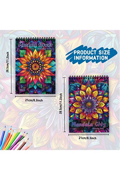 Choice مجموعة كتاب تلوين ماندالا (قطعتان)، لتخفيف التوتر والشفاء، 30 تصميمًا ...