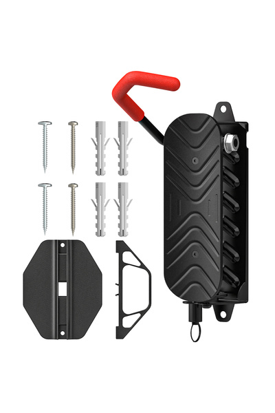 Choice حامل دراجة جداري أسود/أحمر، قطعة واحدة، علاقة تثبيت، رف ركن الدراجات، ...