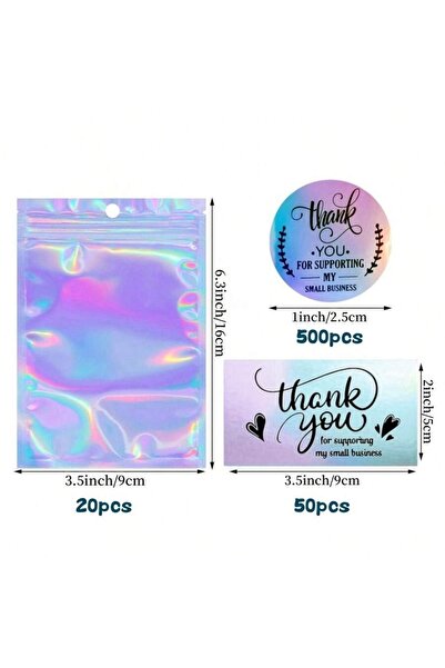 Choice مجموعة ملصقات بطاقات شكر ليزرية للأعمال، 570 قطعة، تتضمن 50 بطاقة عمل ...