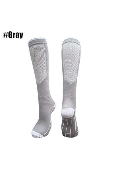 Choice5 L-XL GRAY 1Pair Compression Sks for Men & Women 20-30 mmHg Knee High ...