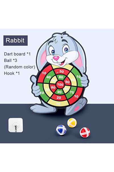 Choice Rabbit Dart Board for Kids with 3 Sticky Balls Indoor Outdoor Sport Pa...