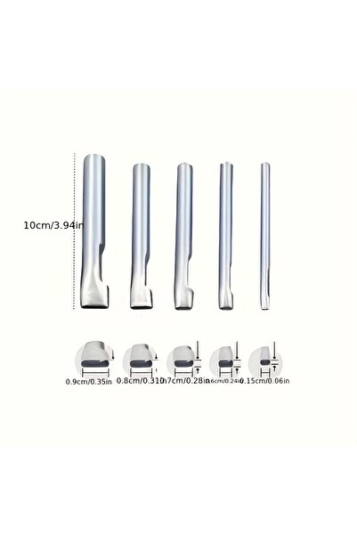 Choice 5pcs 5 pieces oval leather perforator set, stainless steel, 1.5-9mm, s...