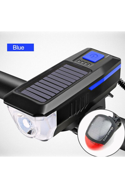 Choice مصباح أمامي للدراجة يعمل بالطاقة الشمسية من بلو-سيت، قابل لإعادة الشحن...