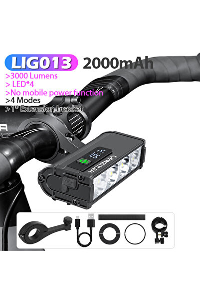 Choice مصباح دراجة أمامي LIG013 بقوة 10000 لومن، بطارية 10000 مللي أمبير، مقا...