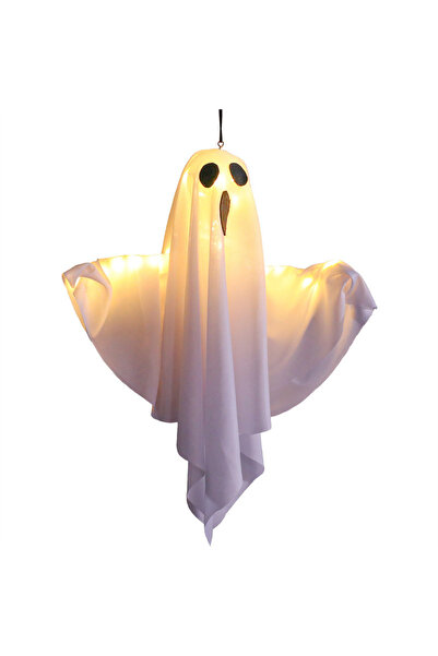 Choice 50x40cm Ghost-white DIY White Ghost Halloween Decoration LED Hanging L...