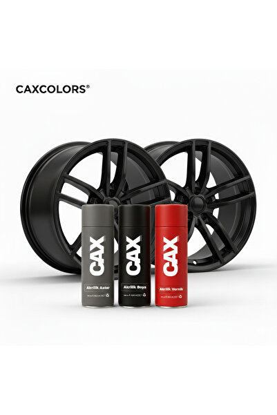 caxcolors Parlak Siyah Jant Boyama Seti - 3'lü Avantajlı Paket (Akrilik Astar...