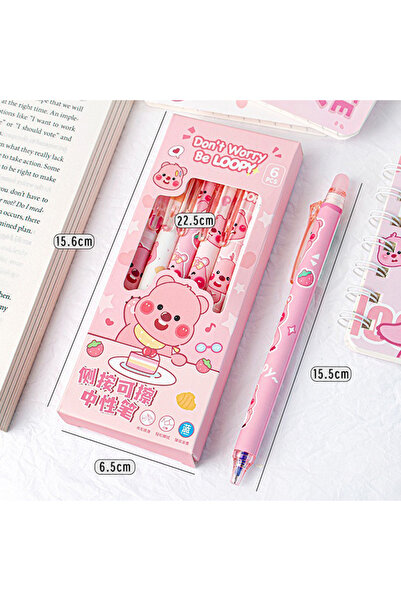 Choice أقلام كابيبارا وردية اللون قابلة للمسح، 6 أقلام حبر جل قابلة لإعادة ال...