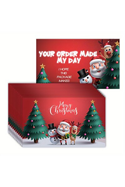 Choice ١٠٠ بطاقة شكر حمراء لعيد الميلاد للشركات الصغيرة - إضافات لتغليف هدايا...