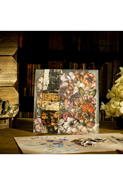 Choice مجموعة ملصقات PET بتصميم زهور عتيقة مكونة من 100 ورقة، مناسبة لتزيين خ...