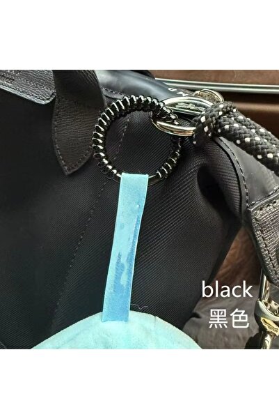 Choice قطعتان من حلقات مفاتيح لابوبو السوداء المقاومة للسقوط، مصنوعة من السيل...