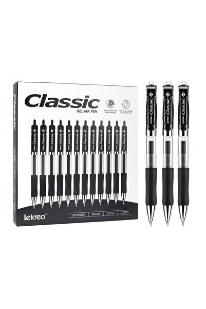 Choice 12 قلم حبر جاف قابل للسحب من ليكريو، أسود اللون، برأس رفيع للغاية، حبر...