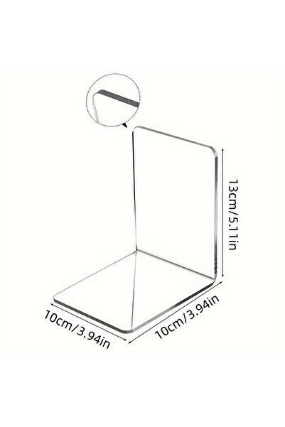 Choice Clear 1pc Acrylic Bookends Stand Bookshelf Desktop Decorative Storage ...