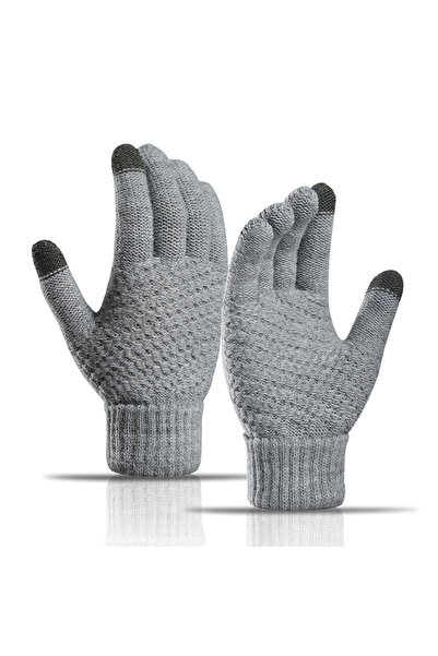 Choice gray Autumn Winter Lady Gloves Warm Shopping Pineapple-Pattern Cute Kn...