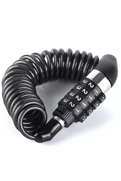 Choice قفل دراجة أسود بسلسلة كابل فولاذية، قفل أمان برقم سري مكون من 4 أرقام،...