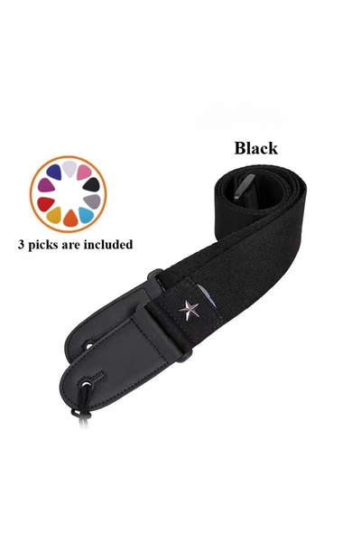 choice2 Black Embroidered Cross Guitar Strap - Adjustable Shoulder Strap for ...