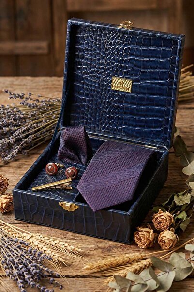 Kravatkolik Ανδρικό κουτί δώρου σε μπλε ναυτικό χρώμα - Καρφίτσα γραβάτας με ...