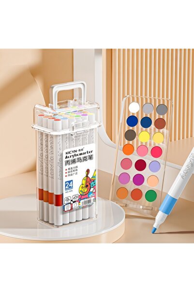 Choice 24 قلم تلوين أكريليك قابل للغسل بالماء، لا يتسرب لونه، وقابل للطبقات، ...