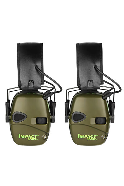 Choice واقيات أذن تكتيكية للرماية من قطعتين باللون الأخضر من HL-Y، مزودة بتقن...