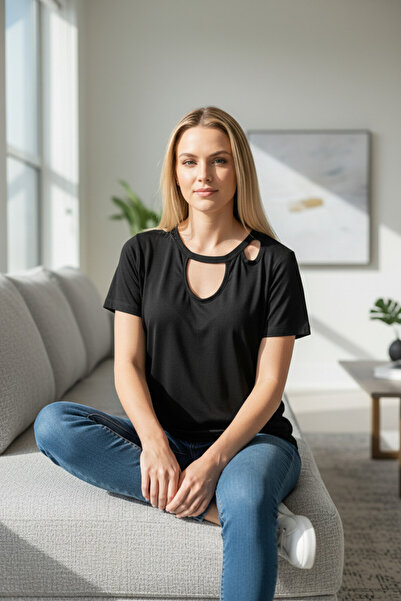 Aniston Aniston women's T-shirt, black, 36 EU