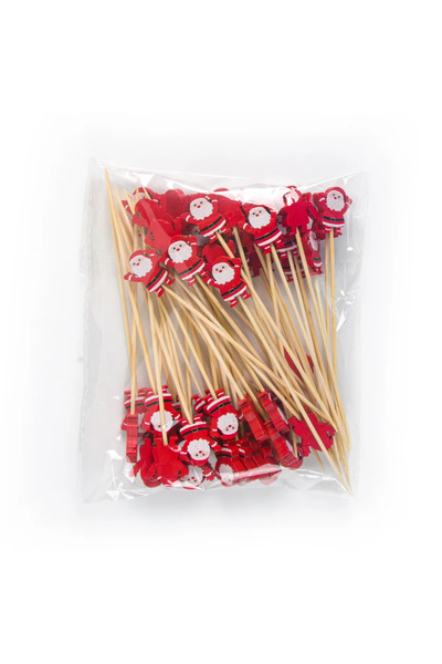 Choice مجموعة من 50 قطعة من أعواد الكوكتيل المصنوعة من الخيزران على شكل بابا ...