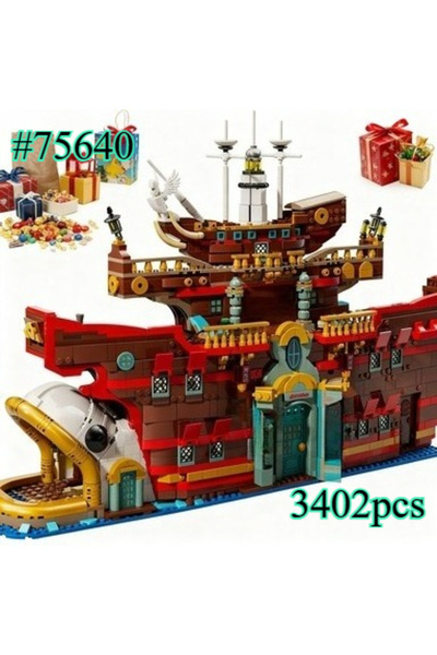 Miniso مجموعة مكعبات بناء مطعم عائم AMZ1040، 3402 قطعة، متوافقة مع مكعبات ليجو.