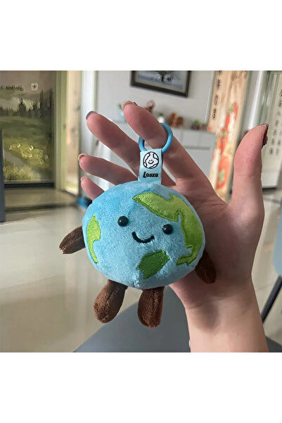 Choice سلسلة مفاتيح على شكل دمية قطيفة صغيرة لطيفة على شكل كوكب الأرض، مقاس 1...