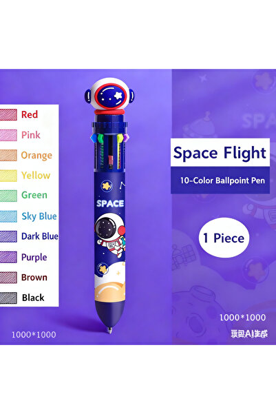 Choice أقلام حبر جاف بألوان متعددة، بتصميم رائد فضاء، بعشرة ألوان، برسومات كر...