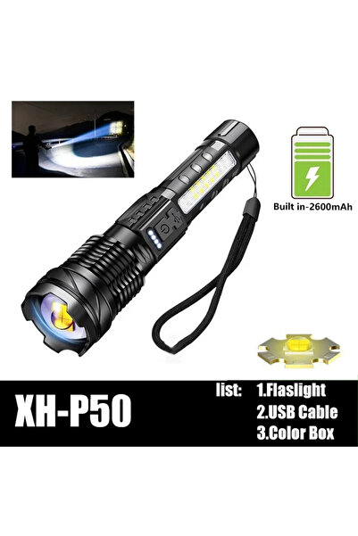 Choice مصباح يدوي قوي بتقنية LED من نوع XHP50 ببطارية 2600 مللي أمبير، يعمل ب...