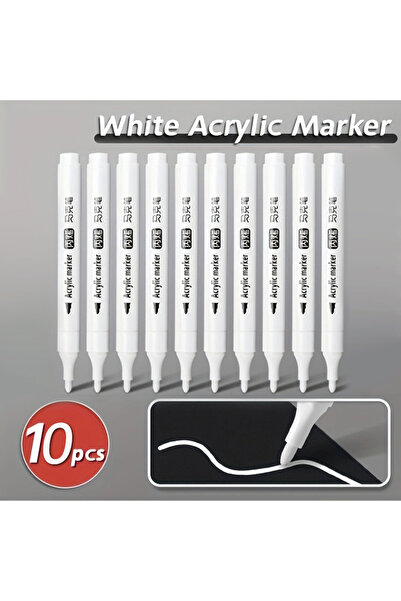 Choice 10pcs 5pcs White Acrylic Marker,Permanent Pen Art Supplies for Black P...