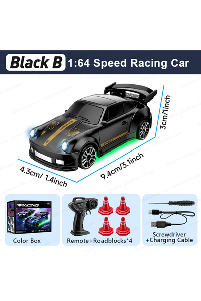 Choice سيارة دريفت صغيرة سوداء من JCMO بمقياس 1:64، تعمل بتردد 2.4 جيجا هرتز،...